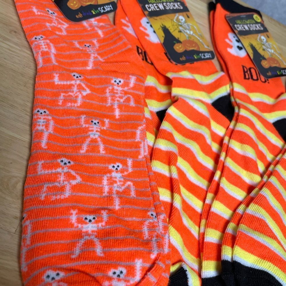 Halloween Bundle of Crew Socks Set - Orange, Black, and Multicolor - Picture 2 of 6
